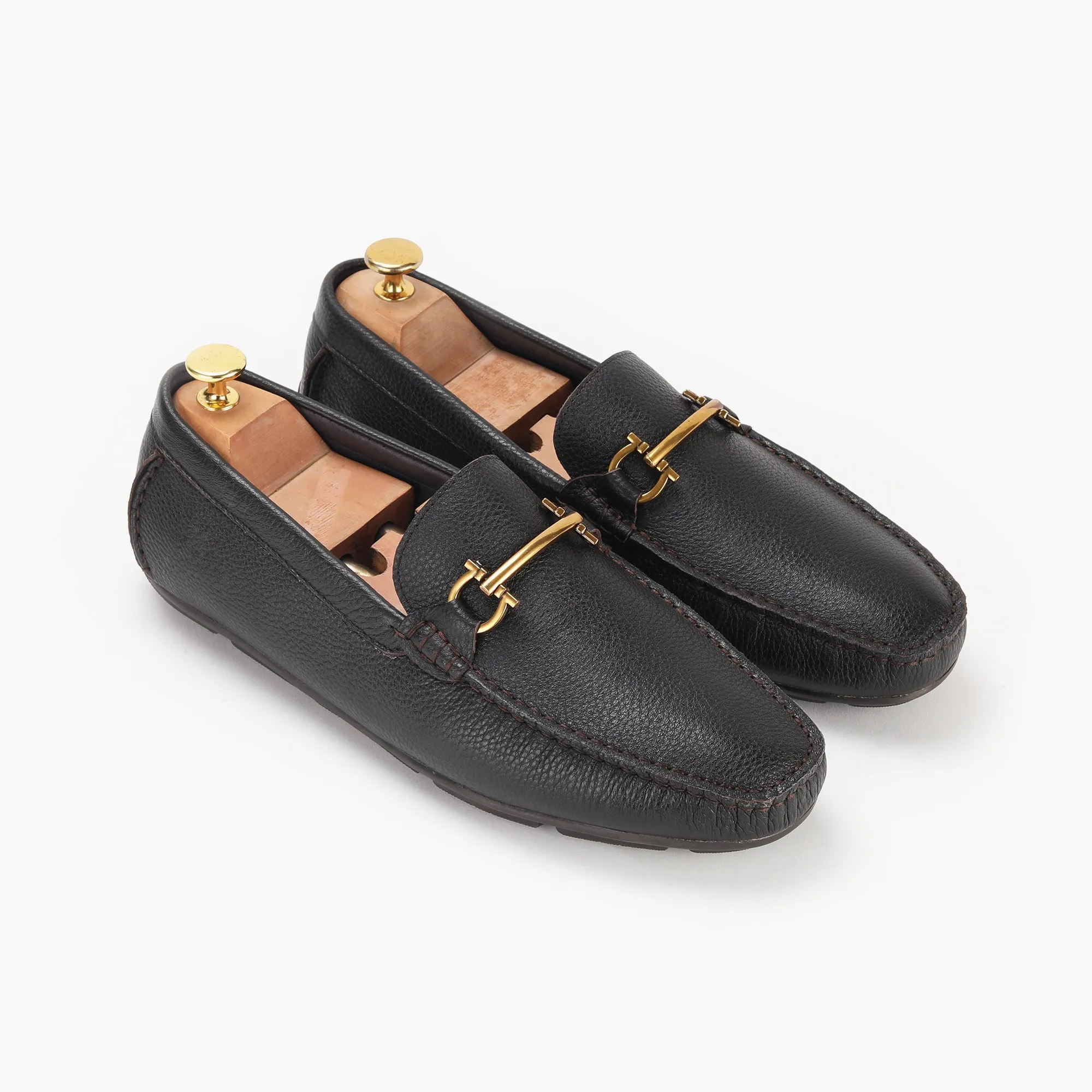 Horsebit Gold Buckle Loafers